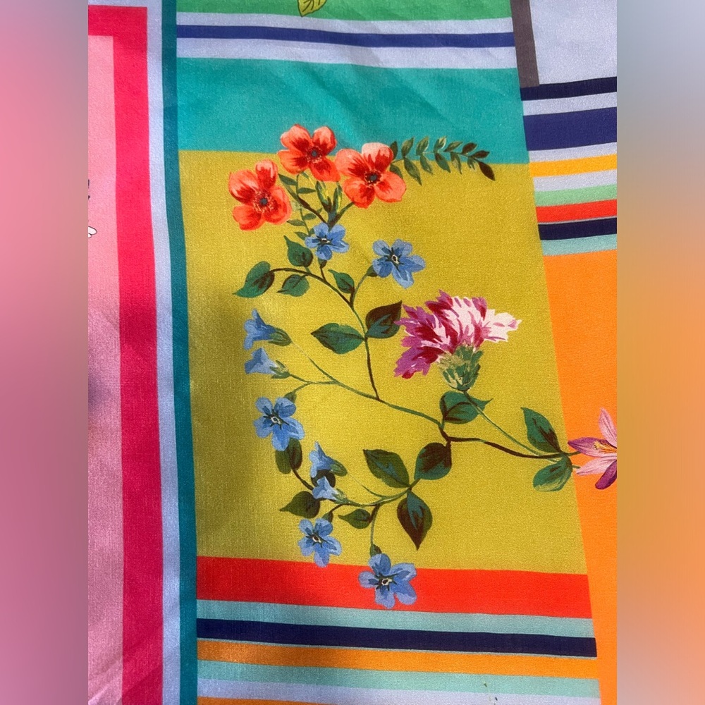 Johnny Was Silk SCARF NWT ! 12 Tassels! - Picture 5 of 6